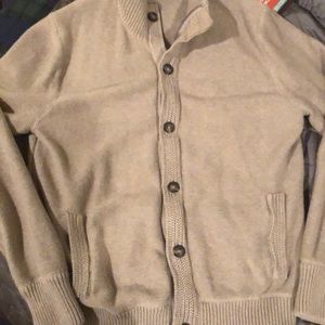 Men’s GAP zip up and button Cardigan size XL Tan